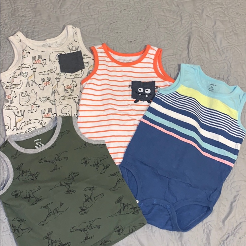 Lot of 4 size 24 months toddler boy tank shirts